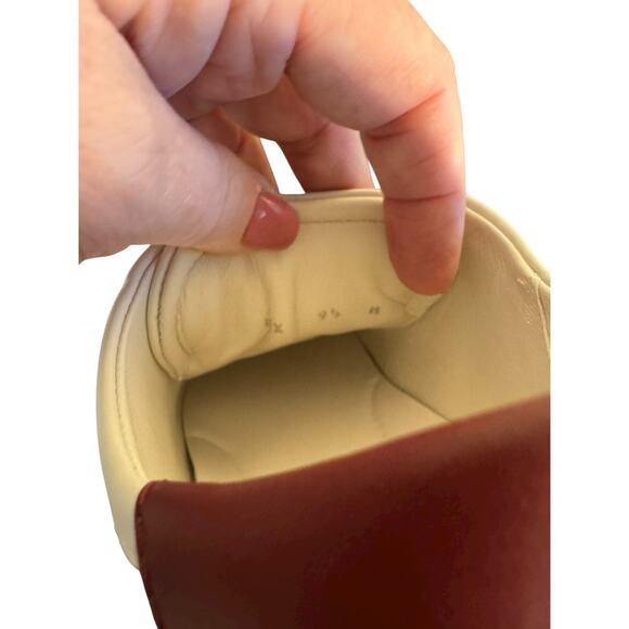 Salvatore Ferragamo NIB Brandy Leather Sneakers in White/Red Size 9.5 - Picture 9 of 12